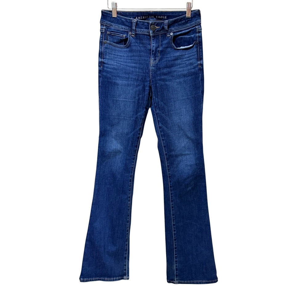 American Eagle Kick Bootcut Jeans Womens 4 Regular Dark Wash Next Level Stretch